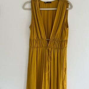Yellow silk jumpsuit